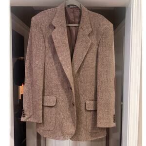 JD Christopher Vintage Wool Herringbone Blazer - Small tear